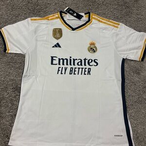 Vini Jr Real Madrid Jersey 23/24 Home Mens Soccer Shirt HR3796 Adidas Size L